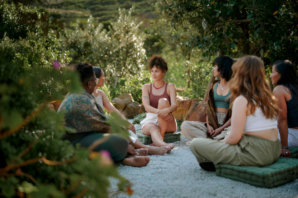 Spiritual life coach guiding a client | Woman meditating in nature | Soulful retreat group in Mexico City | Healing energy session with Sonal Bhatia | Peaceful sunrise during a retreat | Journaling for self-reflection | Cozy retreat setup with candles | Woman embracing personal growth | Calm moment of mindfulne
